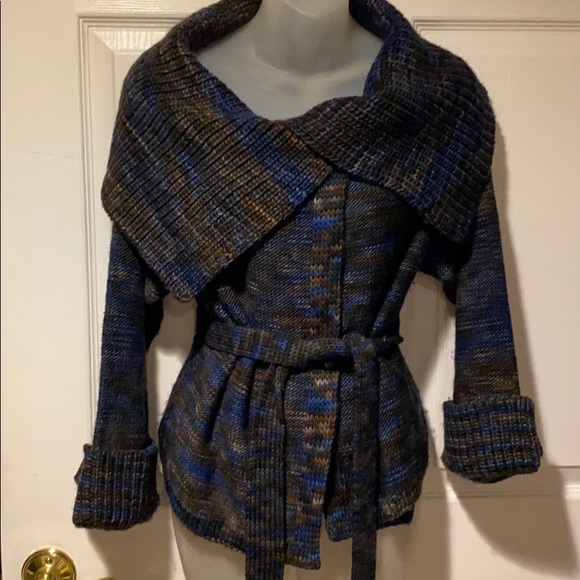 Marc by Marc Jacobs Tito Cardigan chunky knit flecked belted sweater M - Picture 4 of 15